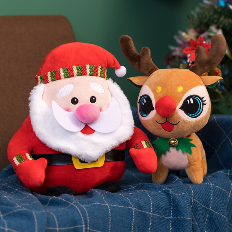 老人公仔麋鹿玩偶毛绒玩具可爱儿童圣诞节活动礼品女生布娃娃优惠券