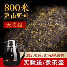 高家山野生天尖黑茶湖南安化黑茶金花茯砖茶正宗特级金花茯茶正品