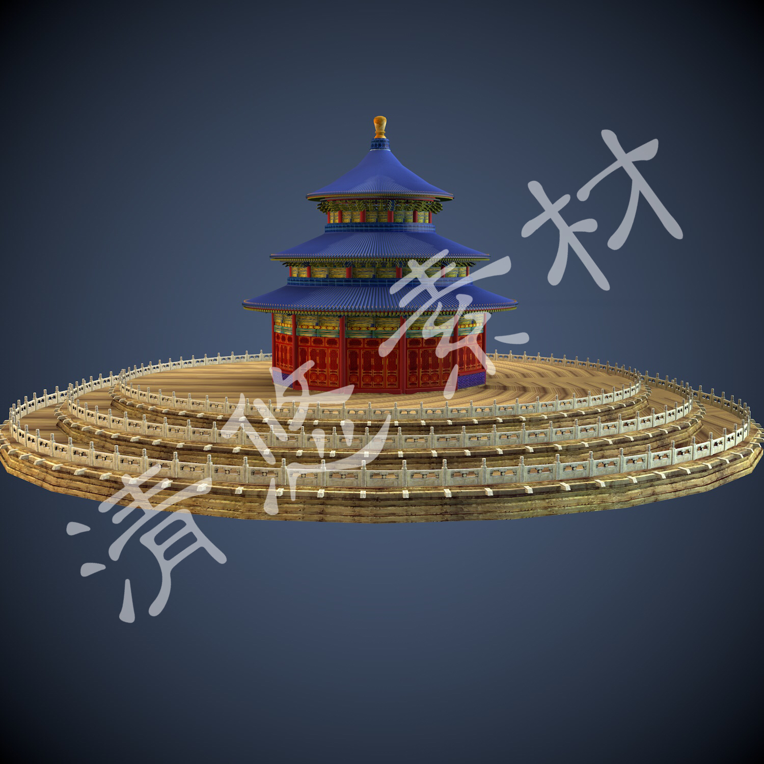 3dmaxc4d北京天坛公园3d模型著名古建筑景点场景fbx格式158