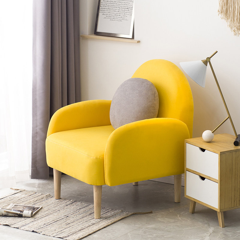 北欧单人沙发卧室阳台现代小户型休闲懒人沙发椅客厅单个舒适椅子