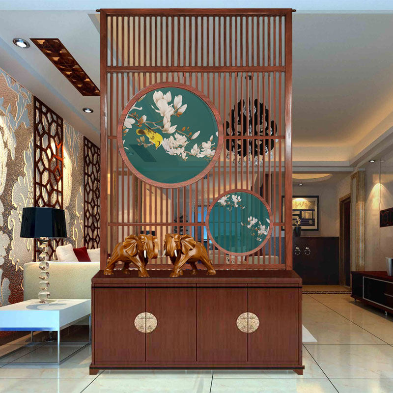 实木复古新中式办公山水移动折屏客厅卧室隔断帘酒店折叠风水屏风