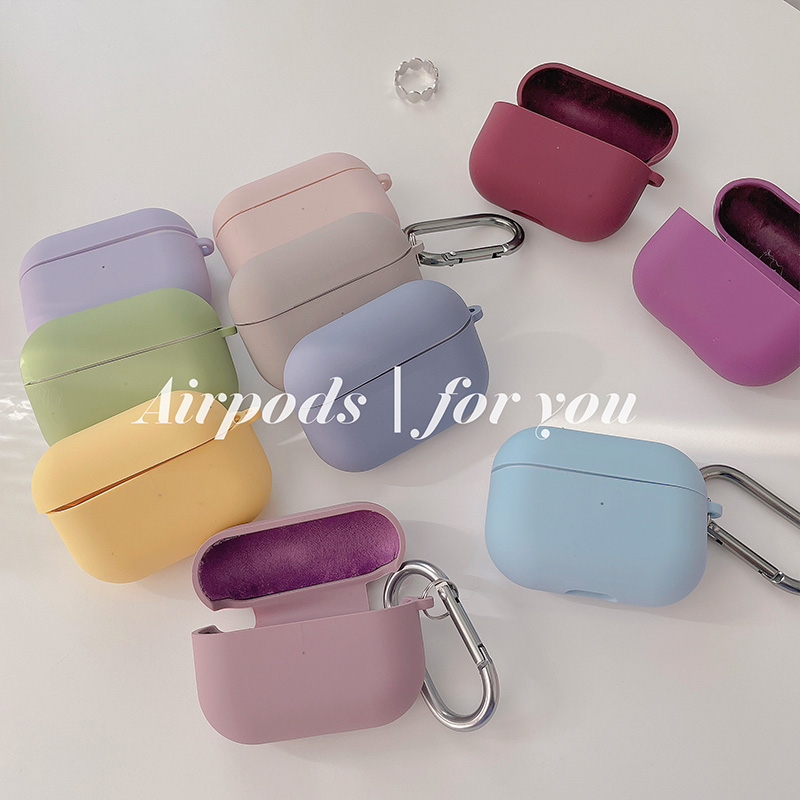 轻派适用airpodspro2代纯色液态硅胶耳机套AirPods3保护套傲人Pro三代苹果无线蓝牙耳机包盒子简约ins女软壳