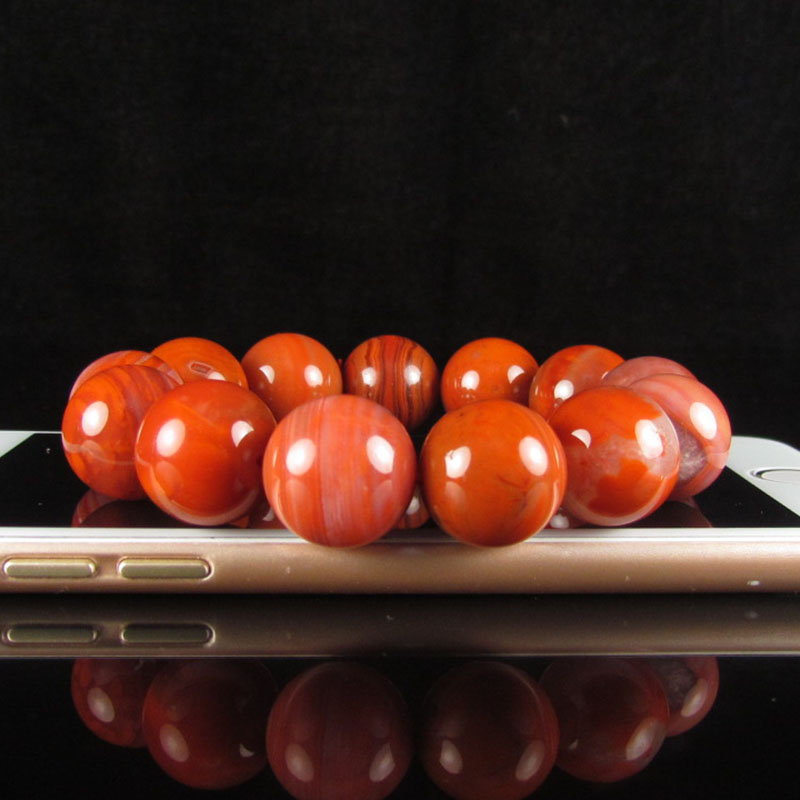 79.03克 九口缠丝料南红玛瑙 圆珠手链