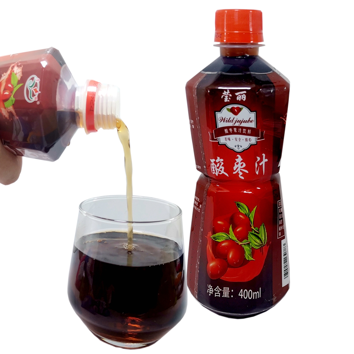 天津特产蓟县酸枣汁饮料瓶装400毫升ml*6果汁浓度80%酸甜怀旧零食