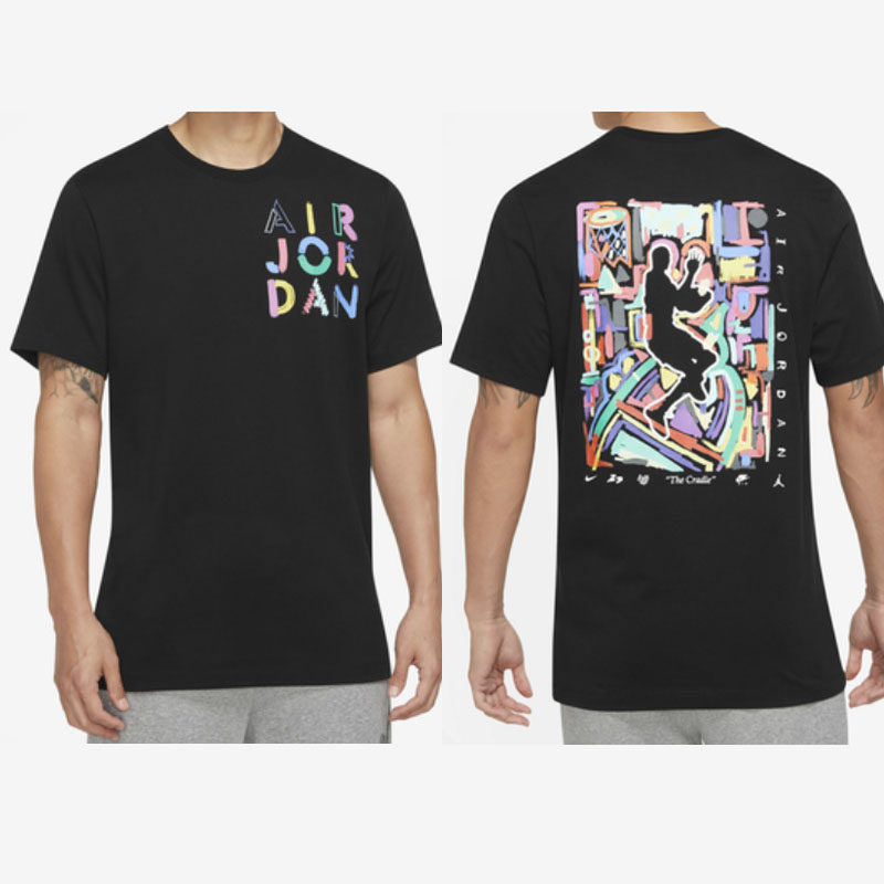 aj飞人纯棉休闲运动短袖t恤圆领舒适潮流欧美码大号jordan男士