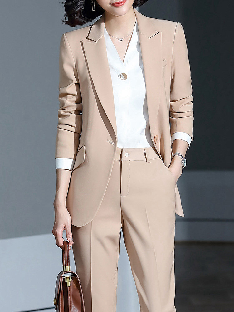省60元 璐丝百丽商务西服套装女秋冬休闲西装长袖正装面试职业装女装