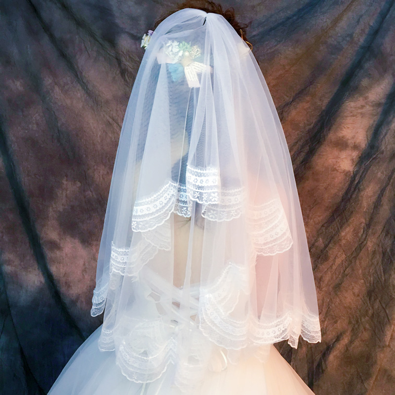 2019新娘头饰韩式白色花朵长款结婚配饰婚礼蕾丝多层短款婚纱头纱在类目 服饰配件/皮带/帽子/围巾, 婚纱礼服配件, 头纱中 - 来自Buy2taobao.com提供专业的淘宝代购服务