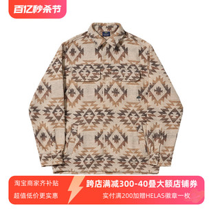 [法国]Helas TIPI OVER LS SHIRT BEIGE 米色TIPI压花图案衬衫