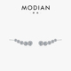 MODIAN s925纯银镶嵌锆石耳夹时尚个性原创设计轻奢小众百搭耳环