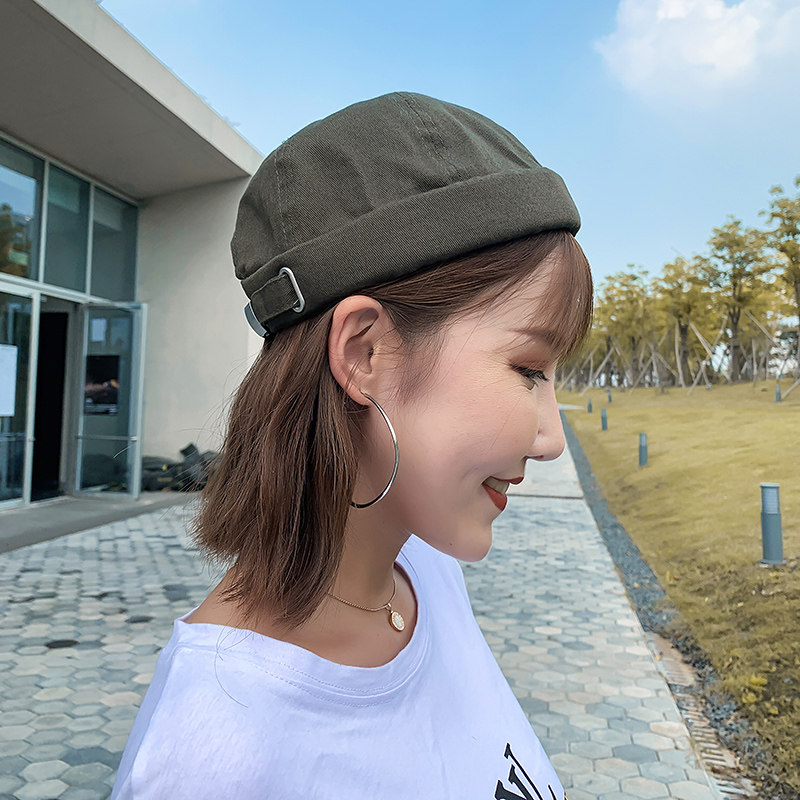 西瓜帽_帽子瓜皮帽雅痞地主无檐西瓜女秋季韩版百搭时尚潮网红款秋