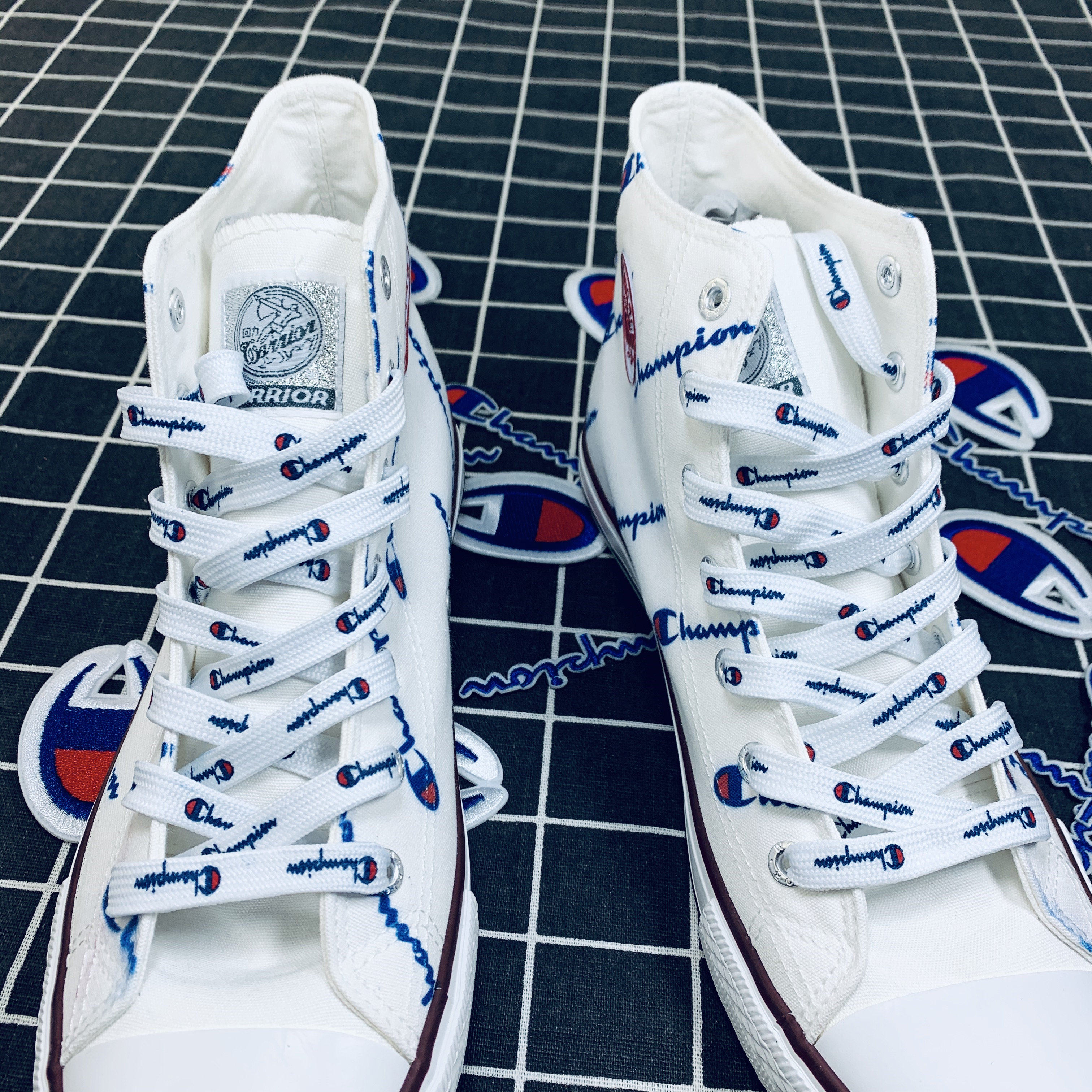 回力22年春帆布手绘冠军联名fourtry男女情侣小白鞋高腰桃子喜力