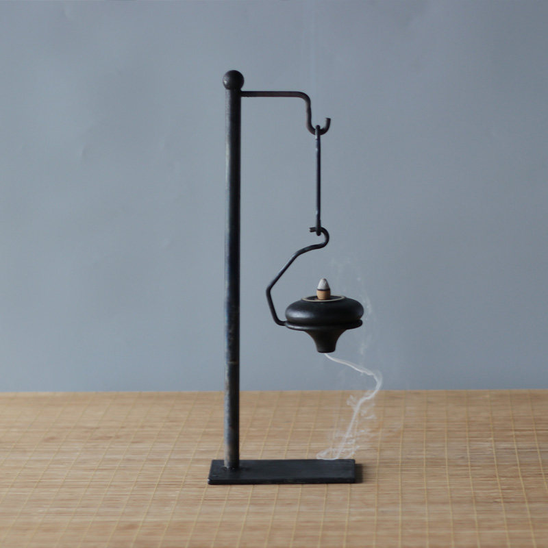 倒流香炉架纯手工吊式复古烛台禅意茶室茶道书房文人茶桌玄关摆件