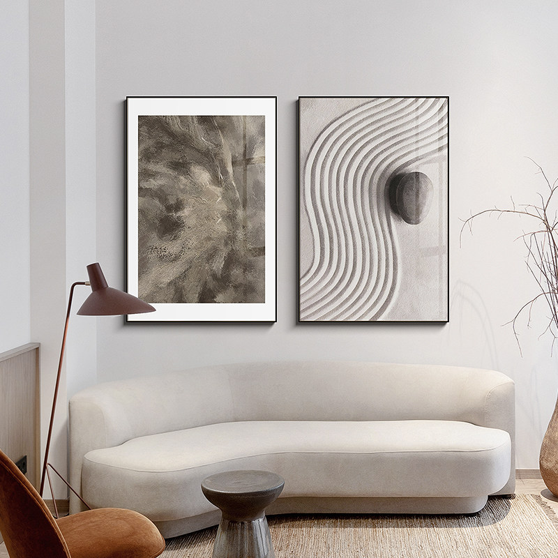 客厅装饰画现代简约双联优惠券爱比价妈妈