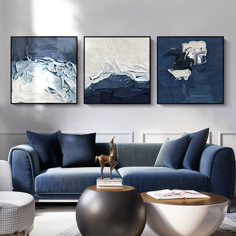 北欧抽象装饰画 大幅走廊过道壁画 现代简约客厅沙发背景墙三联画