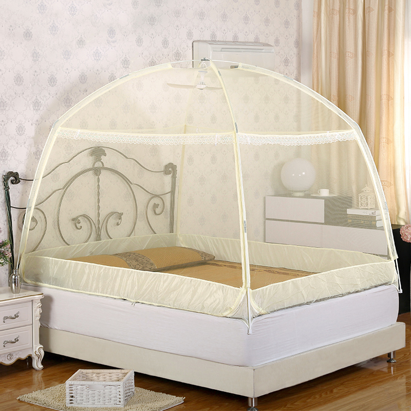 蒙古包蚊帐1.2m/1.5m/1.8m床全底家用加密加厚三开门加高单人床