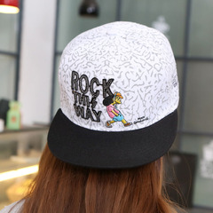 欧美嘻哈rock字母刺绣平沿帽男女街舞街头潮帽棒球帽印花平檐帽子