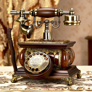古琛 欧式复古电话机家用座机美式时尚创意无线插卡仿古老式旋转