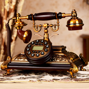 别墅款欧式仿古电话机老式复古旋转家用客厅创意无线插卡电话座机