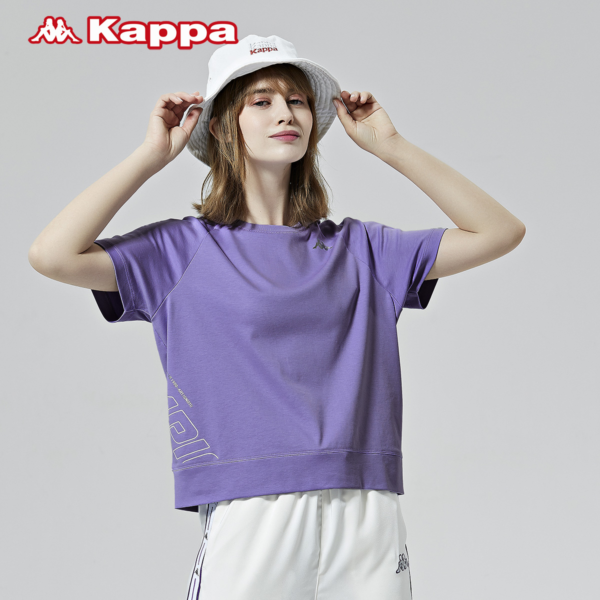 kappa卡帕女夏运动短袖背靠背休闲印花圆领t恤20新品k0a42td41——迈