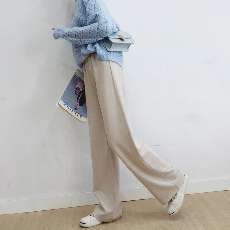 knitting Wide leg pants spring and autumn 2022 new pattern Straight Paige Easy leisure time trousers Wool Mopping the floorin the Women's clothing/Boutique , Pants , Casual pants category - from Buy2taobao.com to provide professional Taobao agent buy service