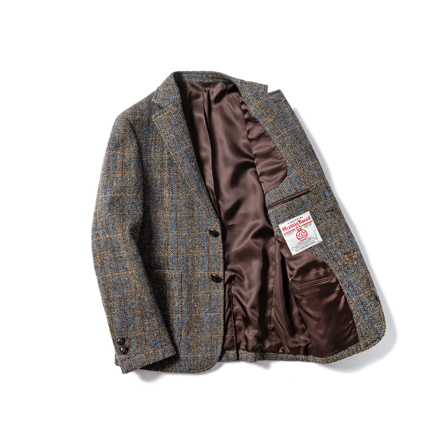 harris tweed!哈里斯粗花呢平驳领羊毛正装便装西服男上衣