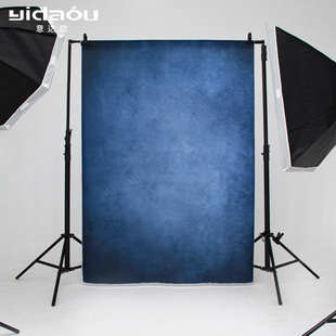 意达欧直播间背景道具蓝色油画抽象3d立体摄影背景布拍照装饰挂布