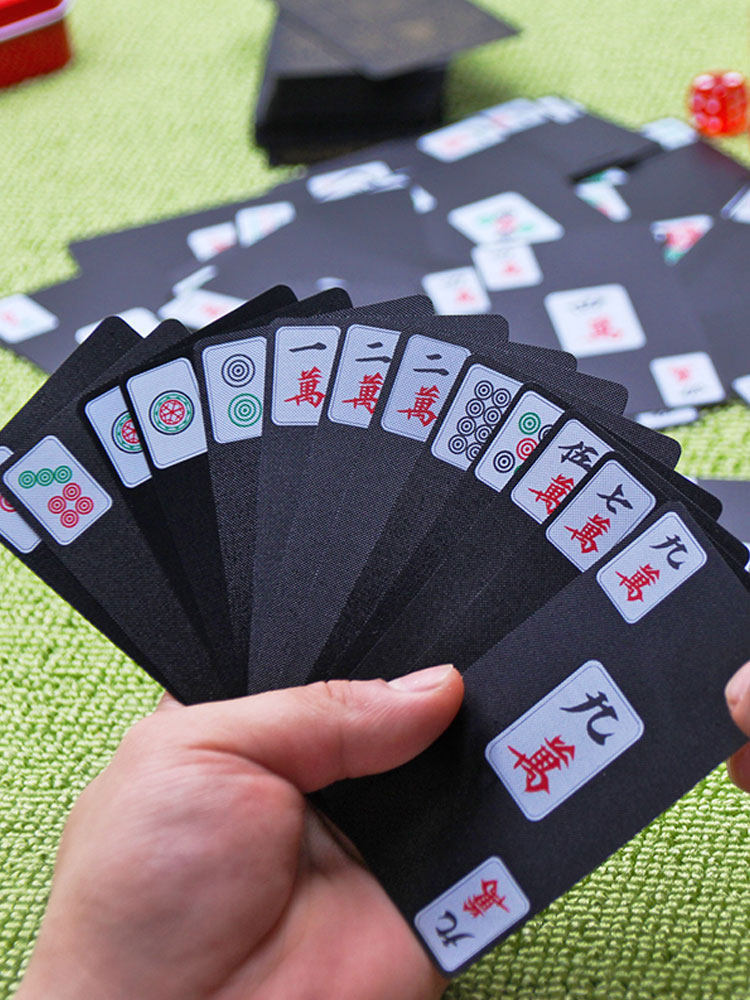 麻将扑克牌塑料防水防折加厚便携迷你旅行纸牌麻将家用高级108张