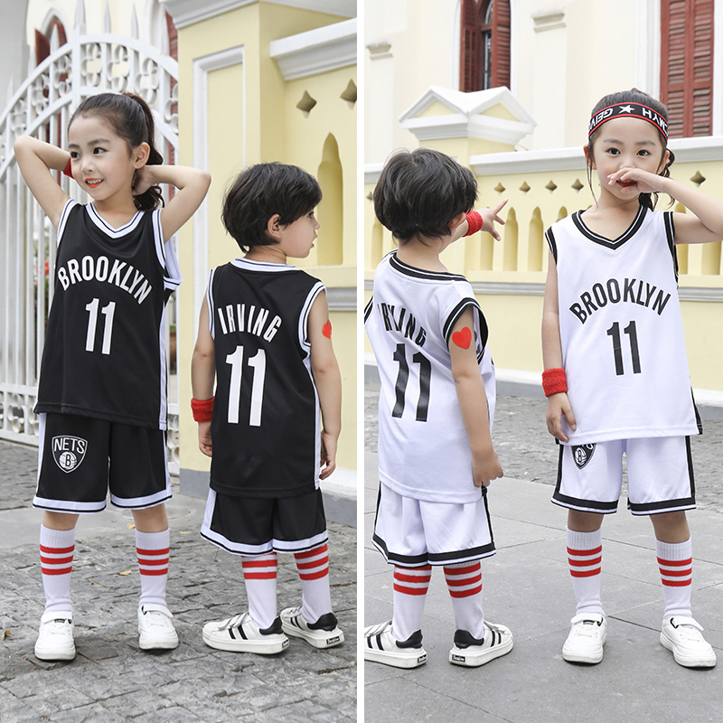 儿童篮球服训练服小童运动套装男童中小学生女孩欧文11号球衣定制