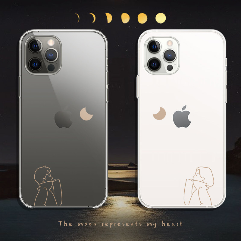 艺术线条适用于苹果12promax手机壳11情侣iphone12透明12mini软硅胶8