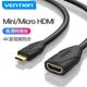 HDMI公对母加长线Mini/Microi转hd母大头转小头二合一高清延长线