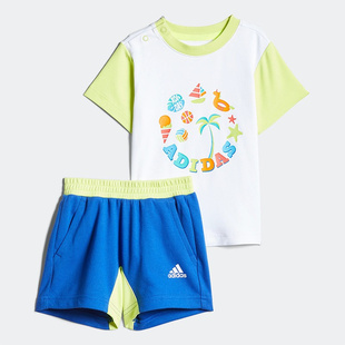上新H Adidas/阿迪达斯夏季新款婴童男女运动短袖套装 HL8548