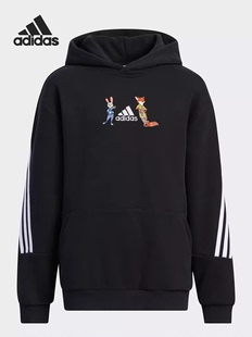 上新H Adidas阿迪达斯正品春秋新款疯狂动物城儿童连帽卫衣IB7746