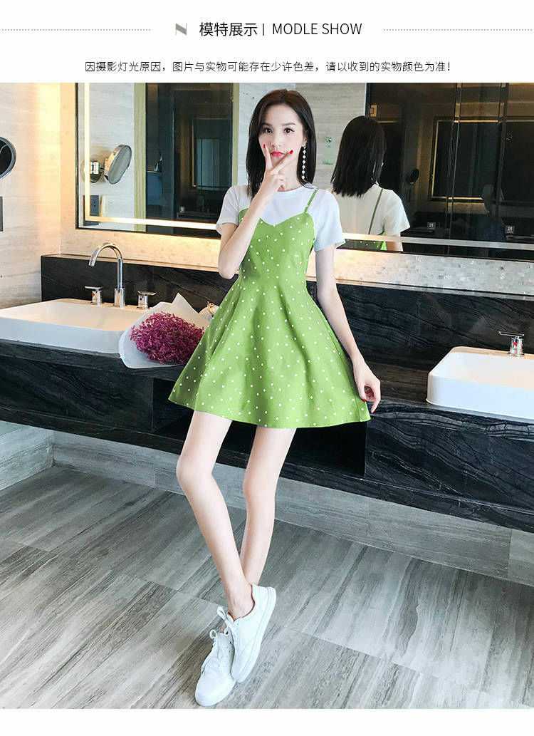 夏季2019年流行女夏装搭配显高显瘦裙子假两件小矮个子可爱连衣裙|ruв категории Женская одежда, платье - от Buy2taobao.com для оказания профессиональной услуги покупки агента Taobao