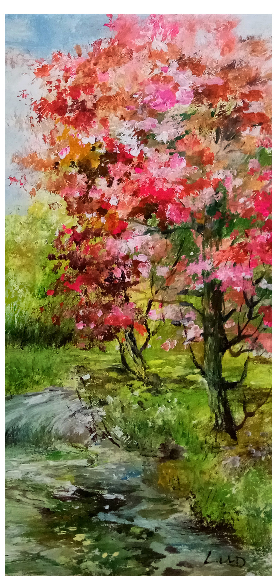 【学院艺术】广西艺术学院 罗佳欣《桃林》原创精品布面油画