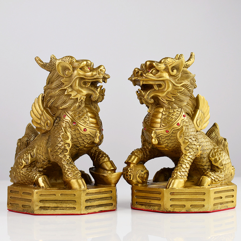 大号一对纯铜镇宅八卦麒麟铜麒麟免费指导摆放送礼品一对的价格