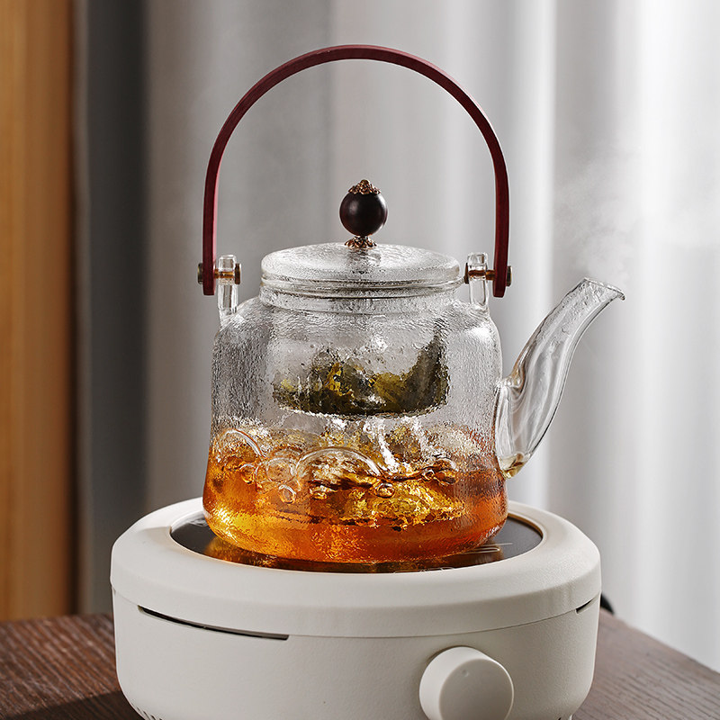 泡茶壶家用玻璃耐高温蒸茶壶烧水单壶煮茶器电陶炉茶具套装提梁壶