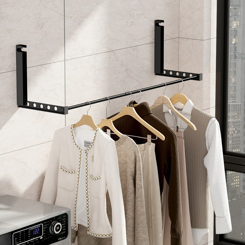 厕所晾衣架免打孔卫生间杆式