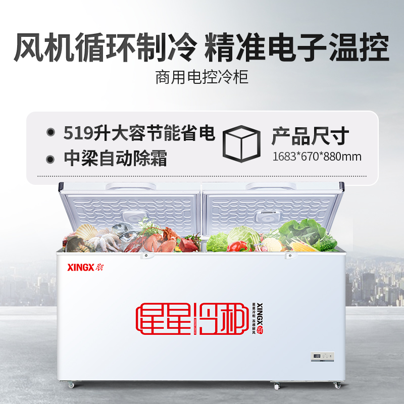XINGX/星星 BD/BC-519E 大冰櫃商用冷櫃大型冷凍冷藏臥式單溫雪櫃在類目 大家電, 冷櫃/便攜冷熱箱, 冷櫃中 - 來自Buy2taobao.com提供專業的淘寶代購服務