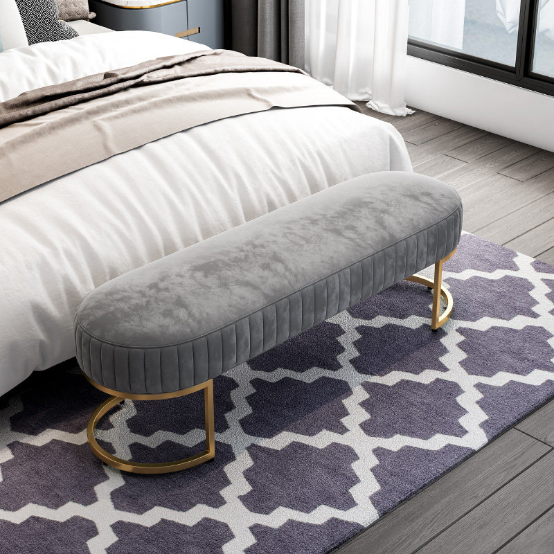 北欧床尾凳卧室轻奢床脚凳床边床尾榻简约现代床尾沙发边凳床前凳