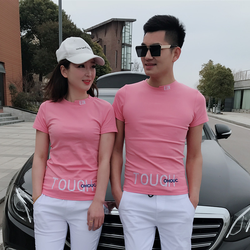 情侣装夏季2019潮流社会小伙短袖T恤男女韩版修身气质上衣打底衫在类目 男装, T恤中 - 来自Buy2taobao.com提供专业的淘宝代购服务