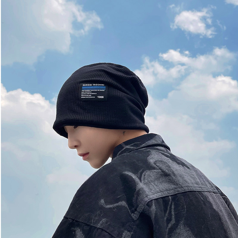 帽子男士针织帽堆堆帽冷帽帽子ins潮男生酷帅春秋季套头帽包头潮