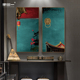 聿田一新中式客厅装饰画中国风红色玄关壁画沙发意境古典防水挂画