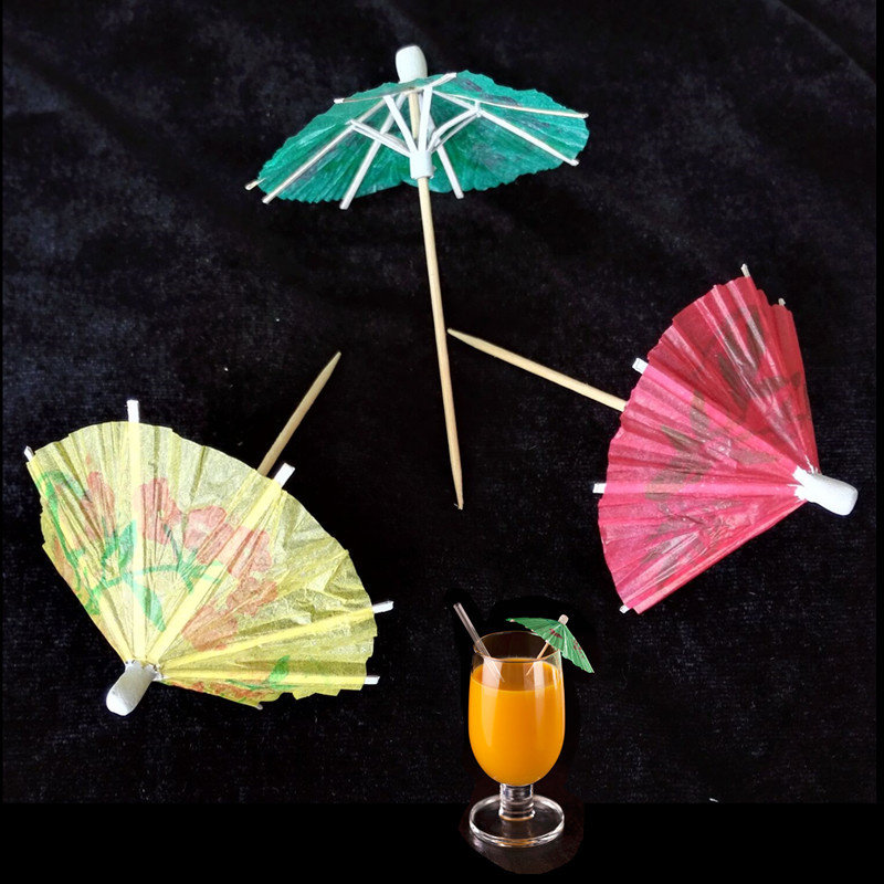 一次性水果签牙签小伞花纸伞水果叉伞签果盘蛋糕鸡尾酒装饰签小伞