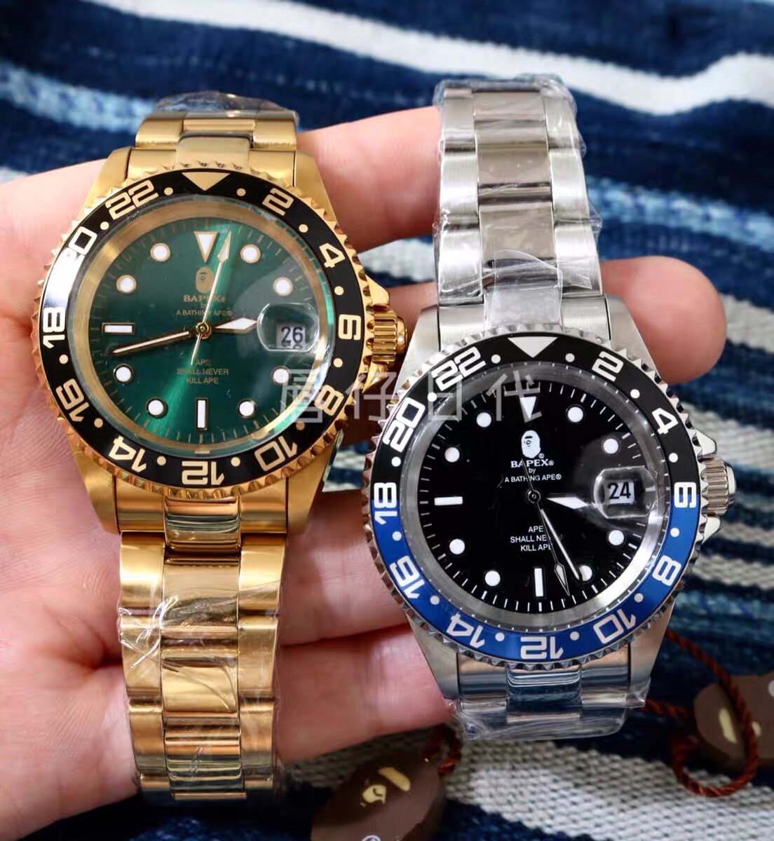 bape type 2 bapex爆款指针式猿力士水鬼精钢机械手表防水猿人头