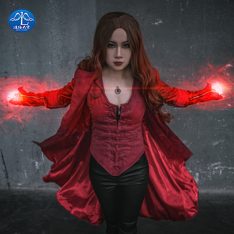 漫威美国队长3内战绯红女巫cos服