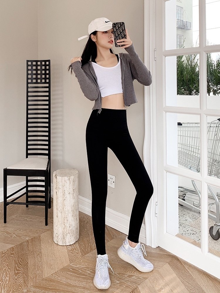 嗨购情悠悠高腰显瘦鲨鱼芭比裤春季2022年长裤休闲瘦腿裤女