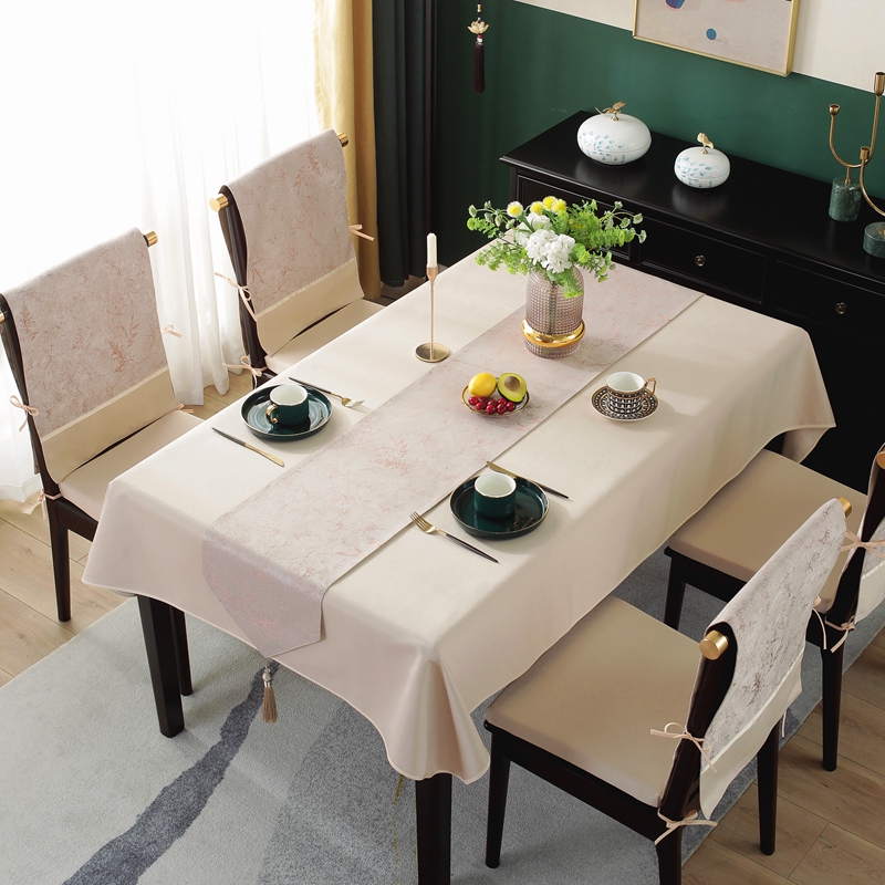 高端新中式桌布餐桌餐椅套罩椅垫套装古典中国风桌旗布艺茶几台布