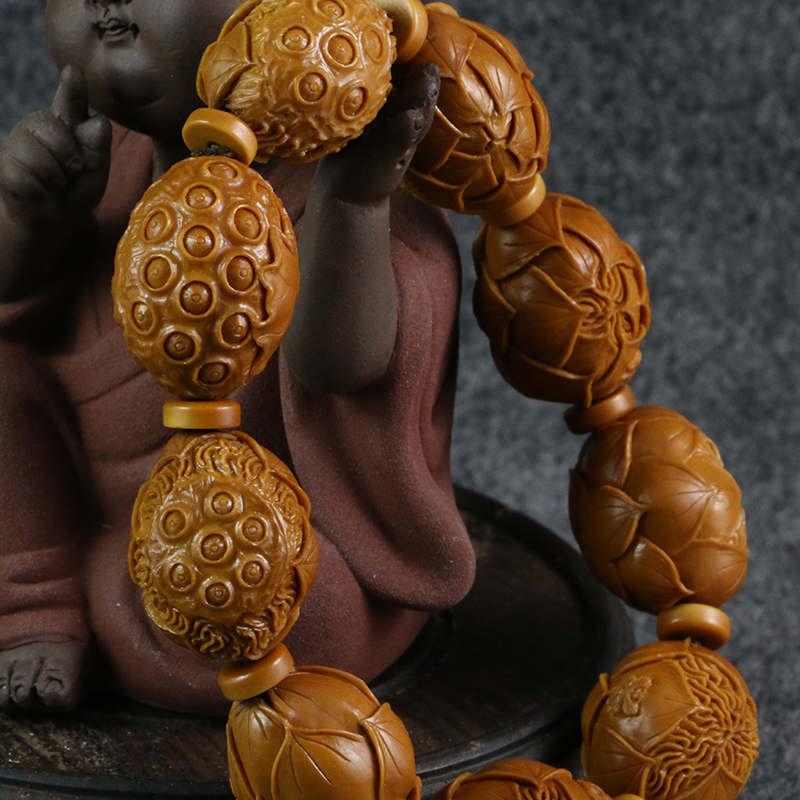 苏州核雕名家许峰作品《九品莲花》