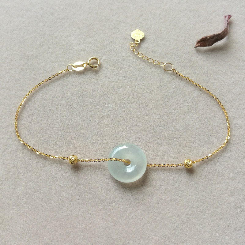 翡翠手链镶嵌18k