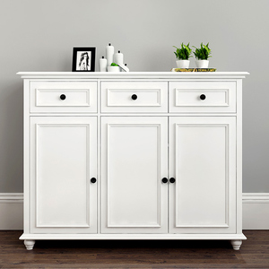 简约美式鞋柜白色大容量玄关柜欧式鞋架门厅柜现代简约可定制